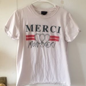 Topshop Merci Mon Cheri Tee Size M